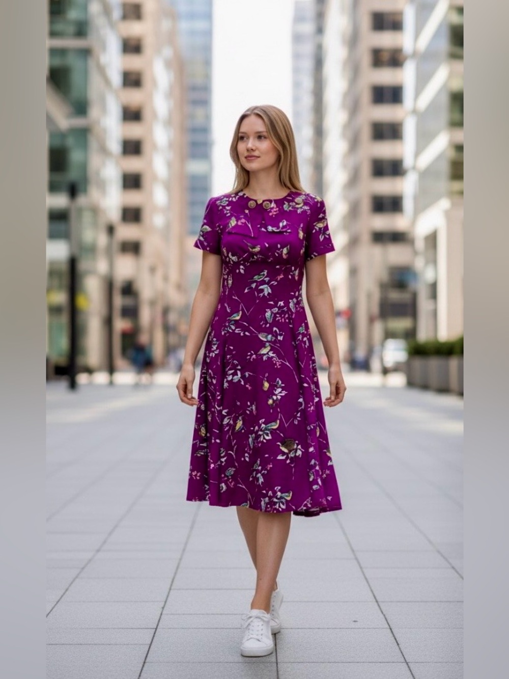 Hell Bunny Aubergine Birdy Dress Size Small